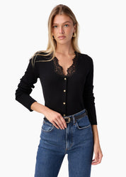 EIRENE LIGHTWEIGHT KNIT CARDIGAN BLACK