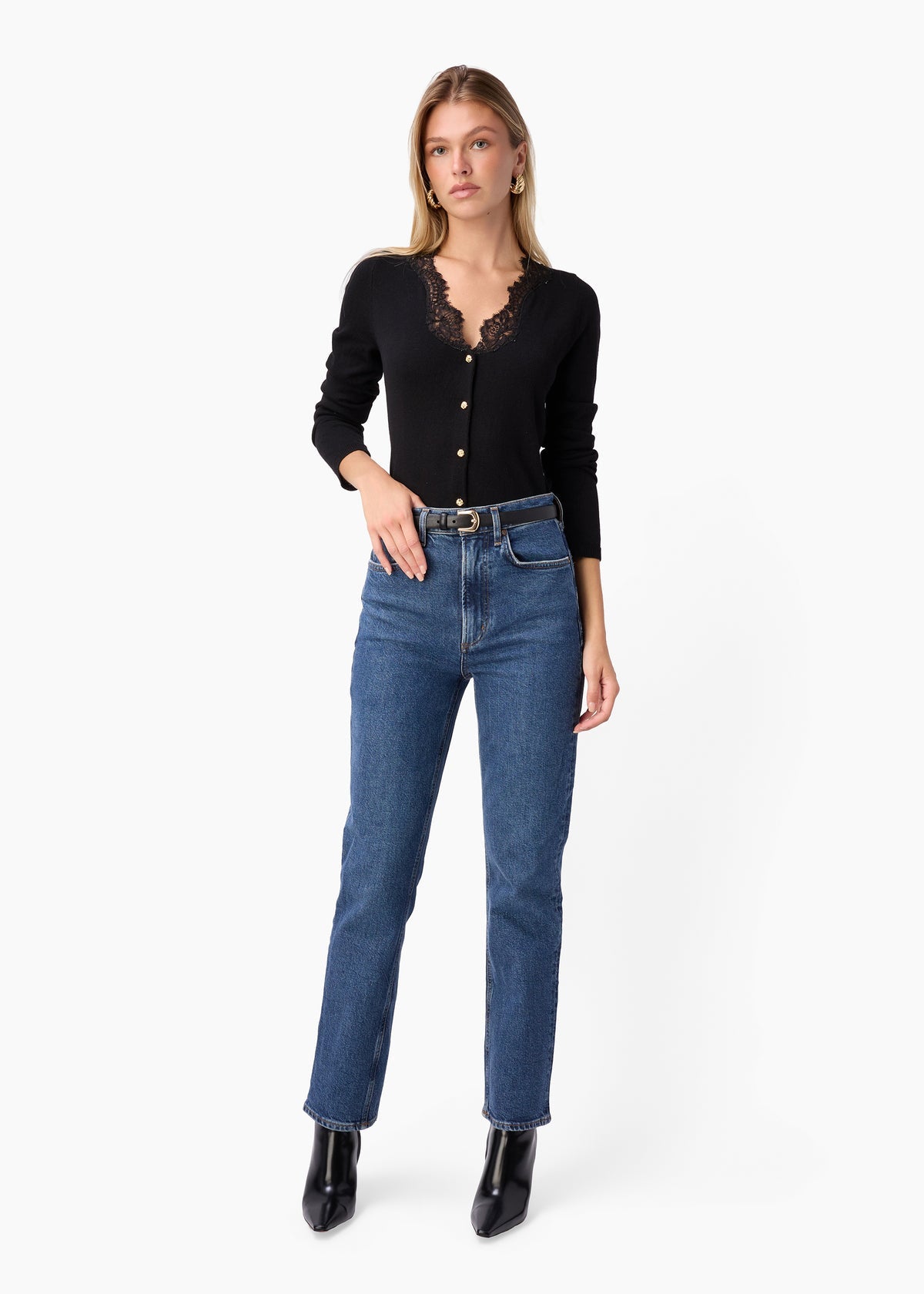 EIRENE LIGHTWEIGHT KNIT CARDIGAN BLACK