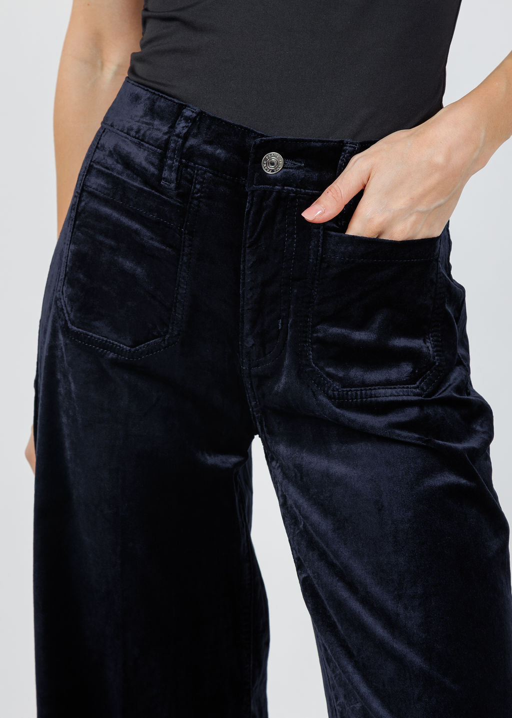 Le Slim Palazzo Modernist Pocket Jeans - Navy Velvet