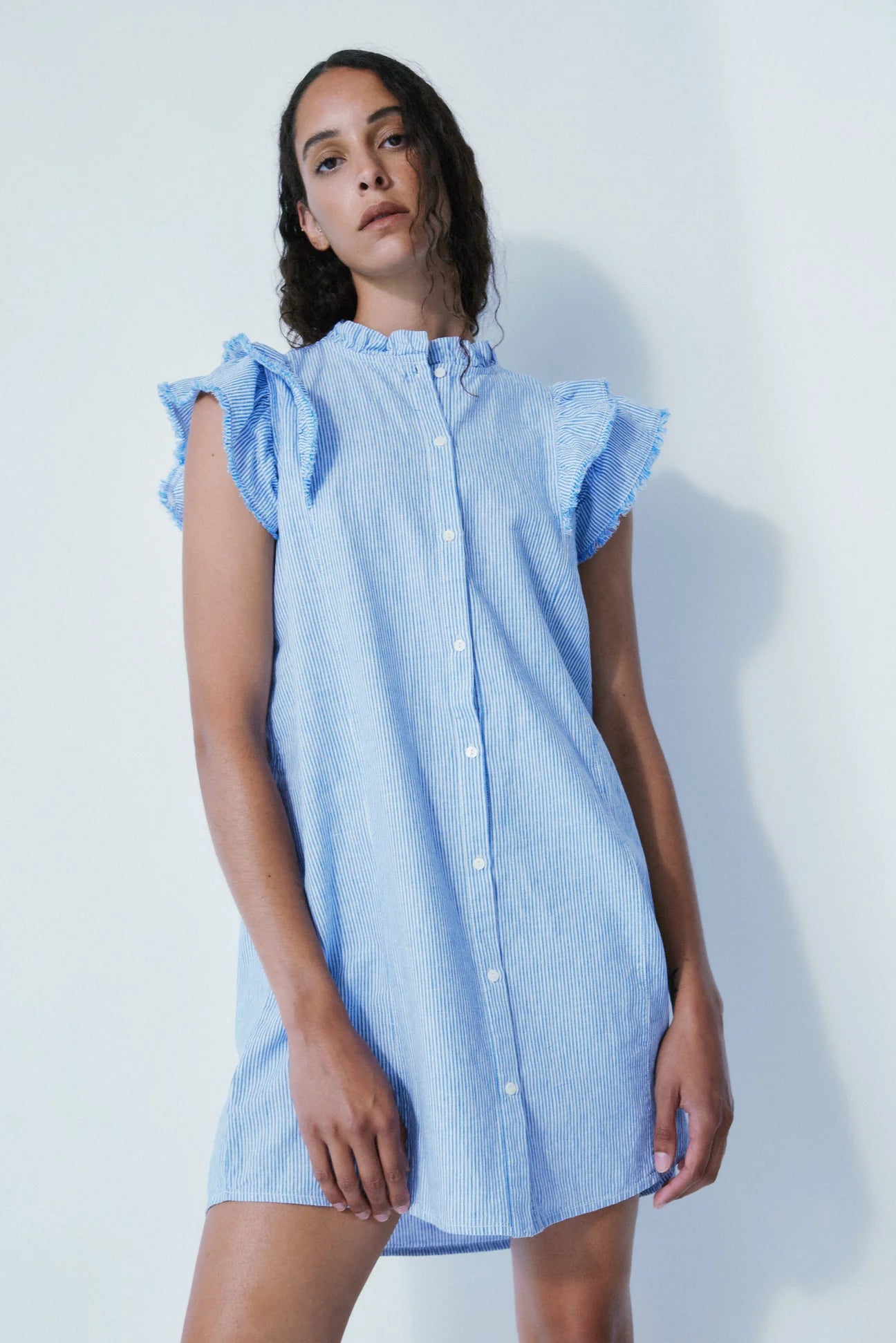 Lorde thin blue stripe dress  Red Boutiques
