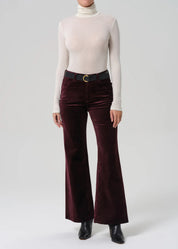 Kimberly 70's Flare Velvet | Burgundy