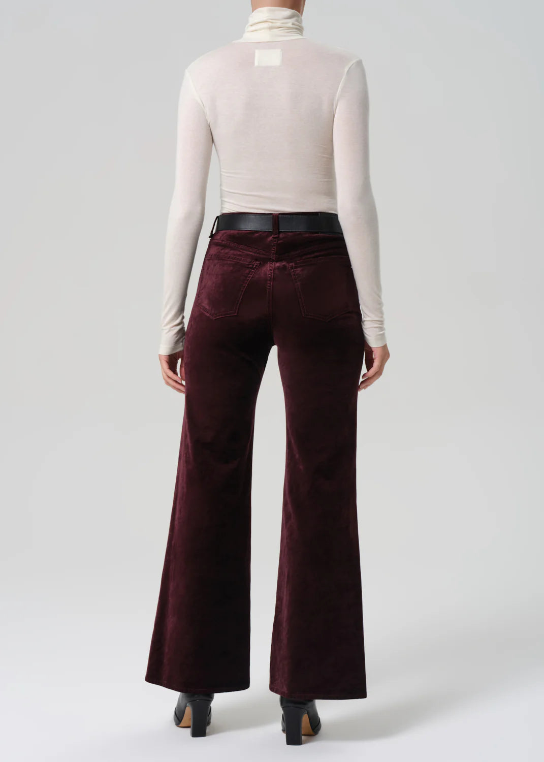 Kimberly 70's Flare Velvet | Burgundy