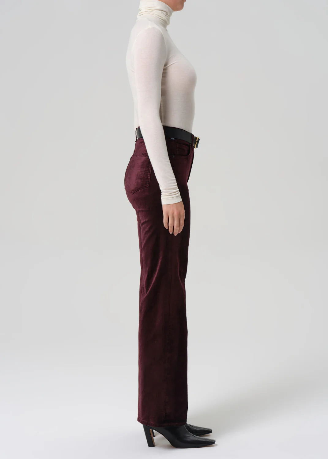 Kimberly 70's Flare Velvet | Burgundy