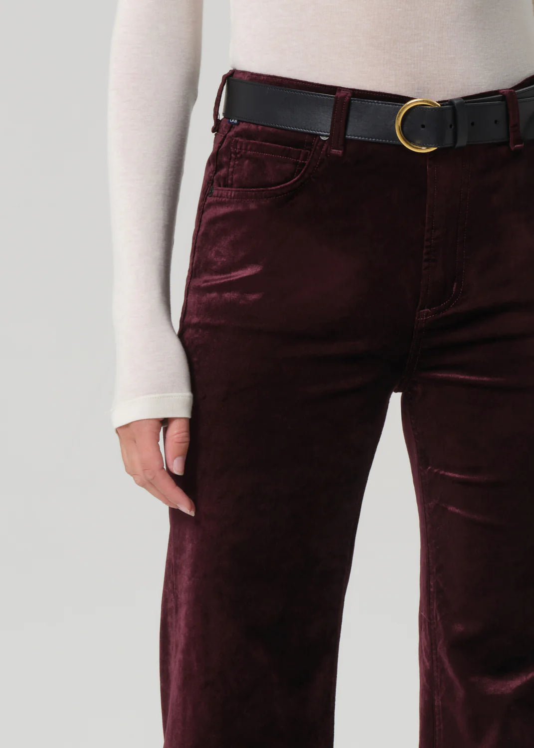 Kimberly 70's Flare Velvet | Burgundy