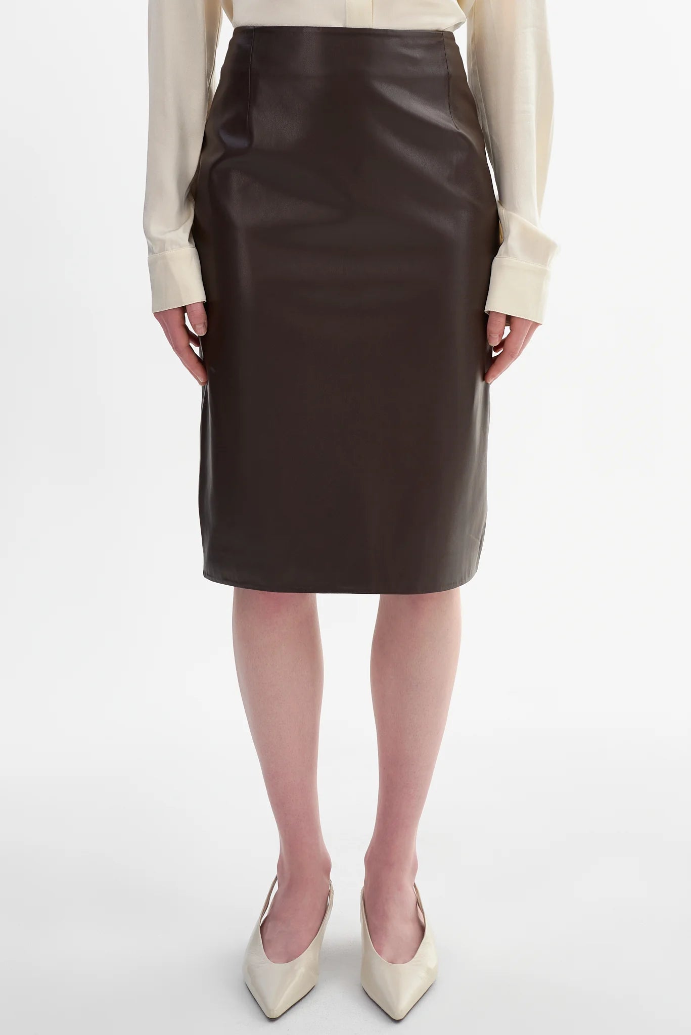 LUCIANA | Faux Leather Pencil Skirt