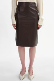 LUCIANA | Faux Leather Pencil Skirt