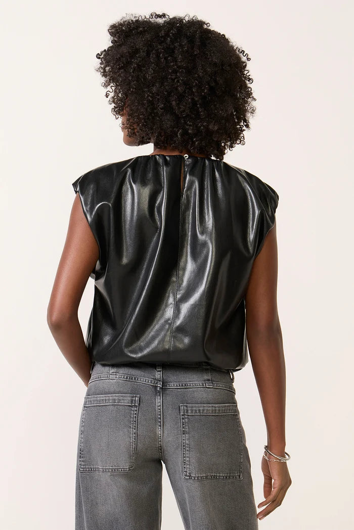 Radona Faux Leather Bubble Top