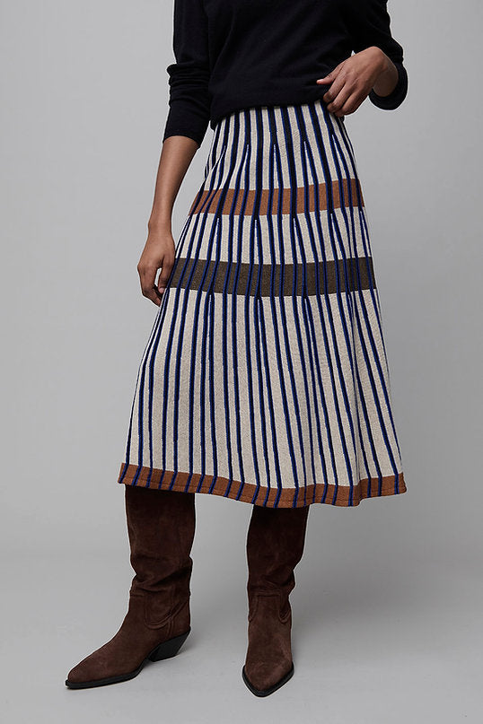 STRIPED KNIT SKIRT