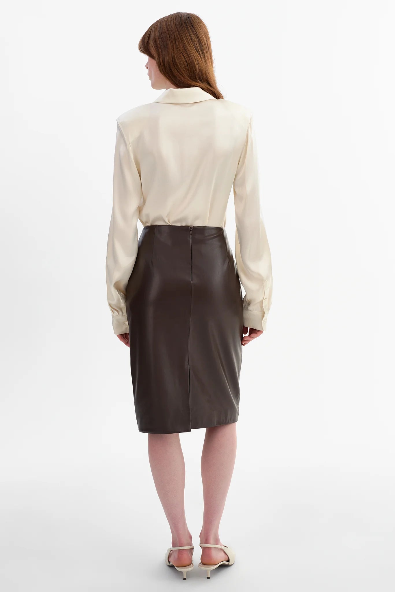 LUCIANA | Faux Leather Pencil Skirt
