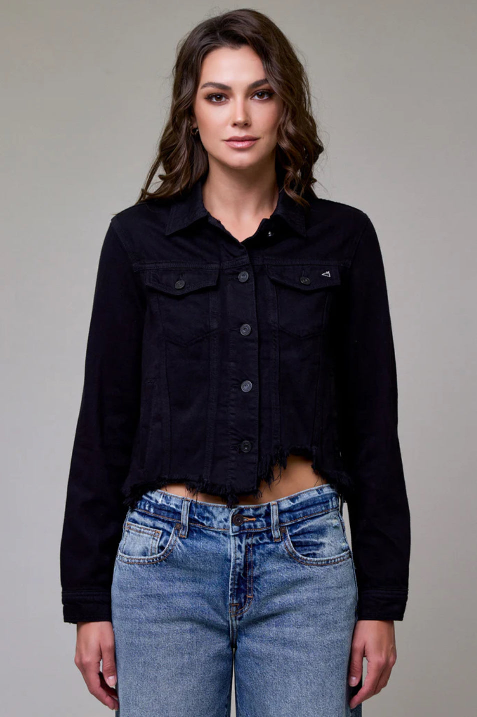 Frayed Bottom Fitted Jacket