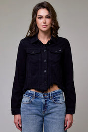 Frayed Bottom Fitted Jacket