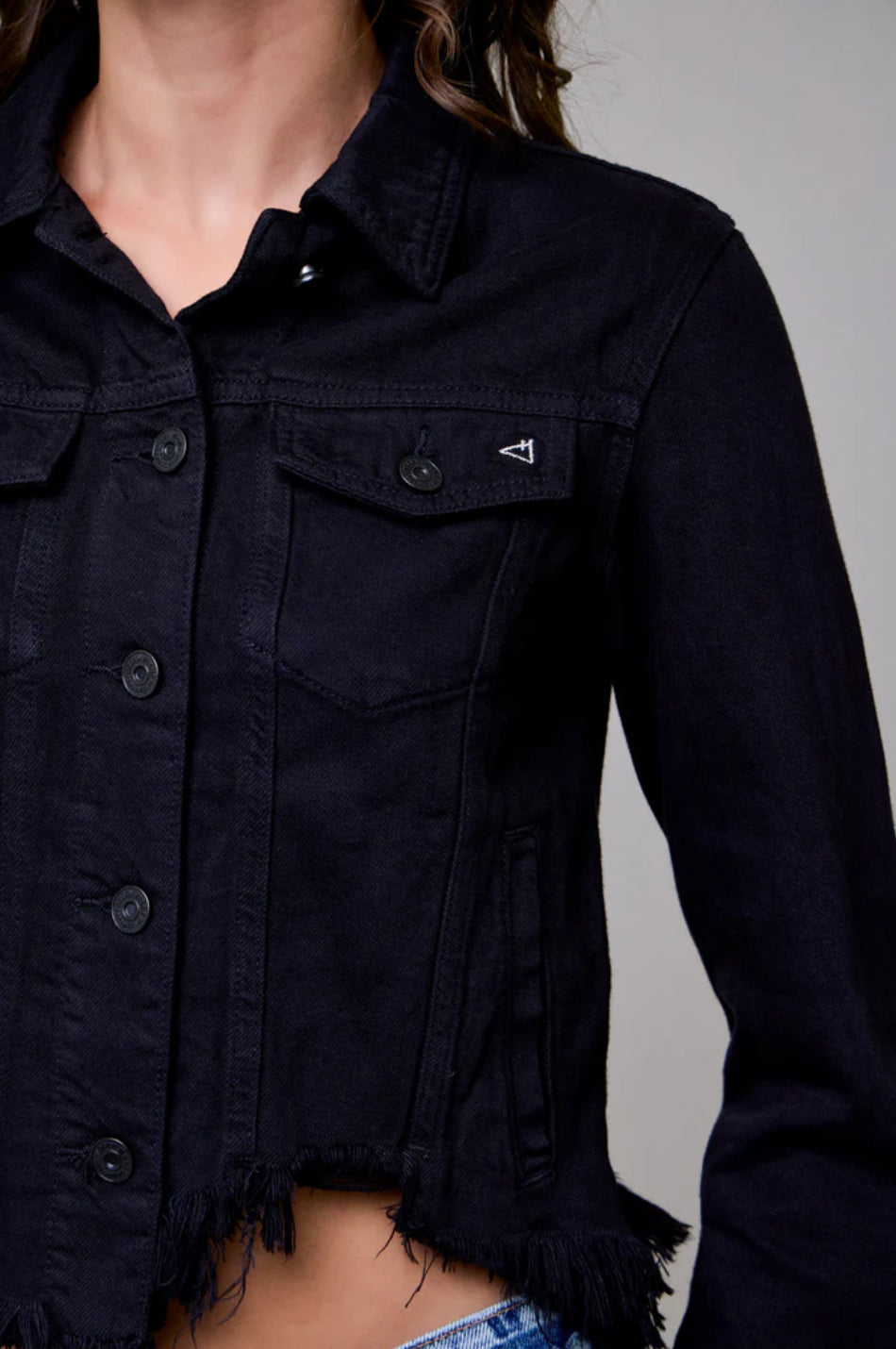 Frayed Bottom Fitted Jacket
