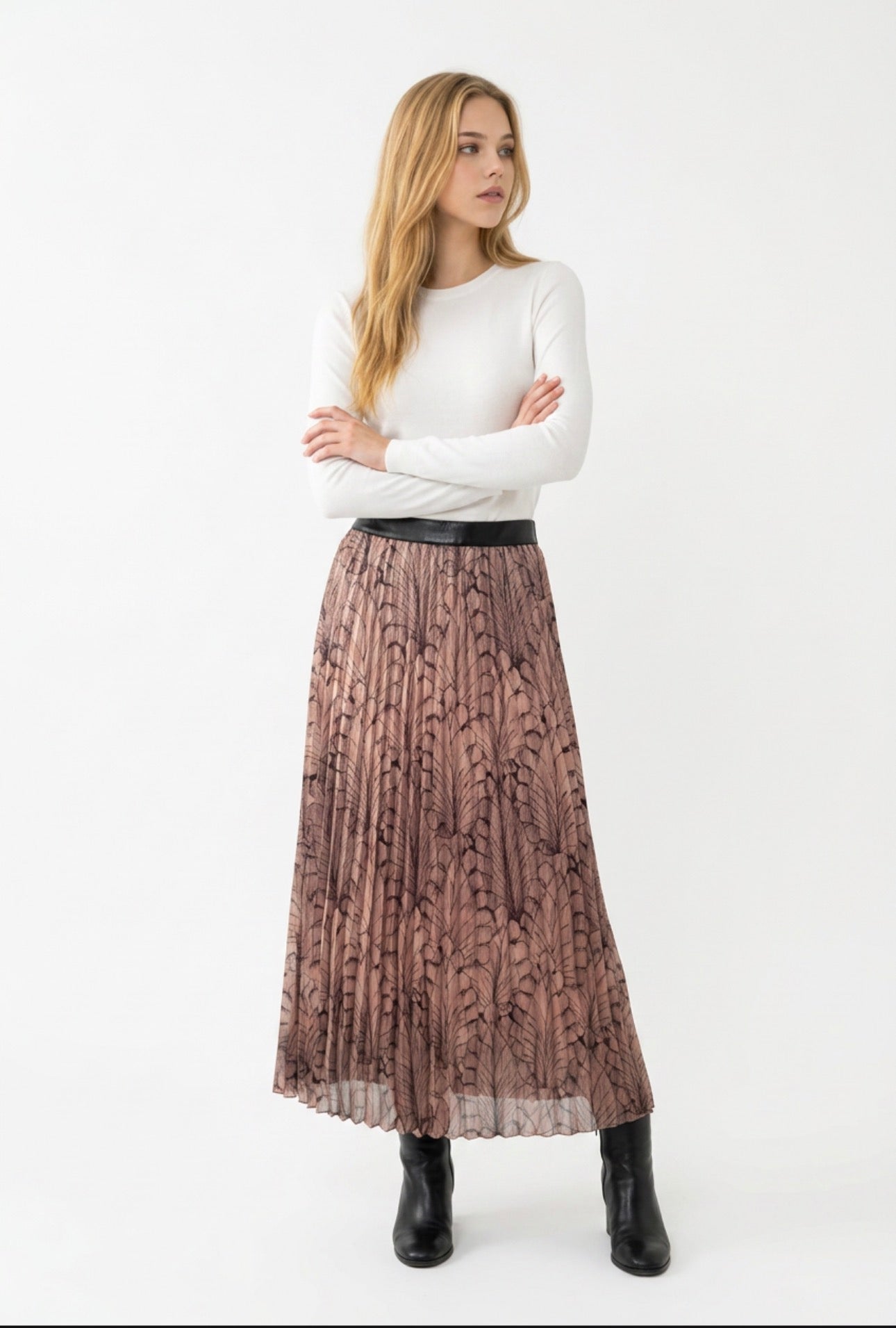 MIA SKIRT IN feathered canopy