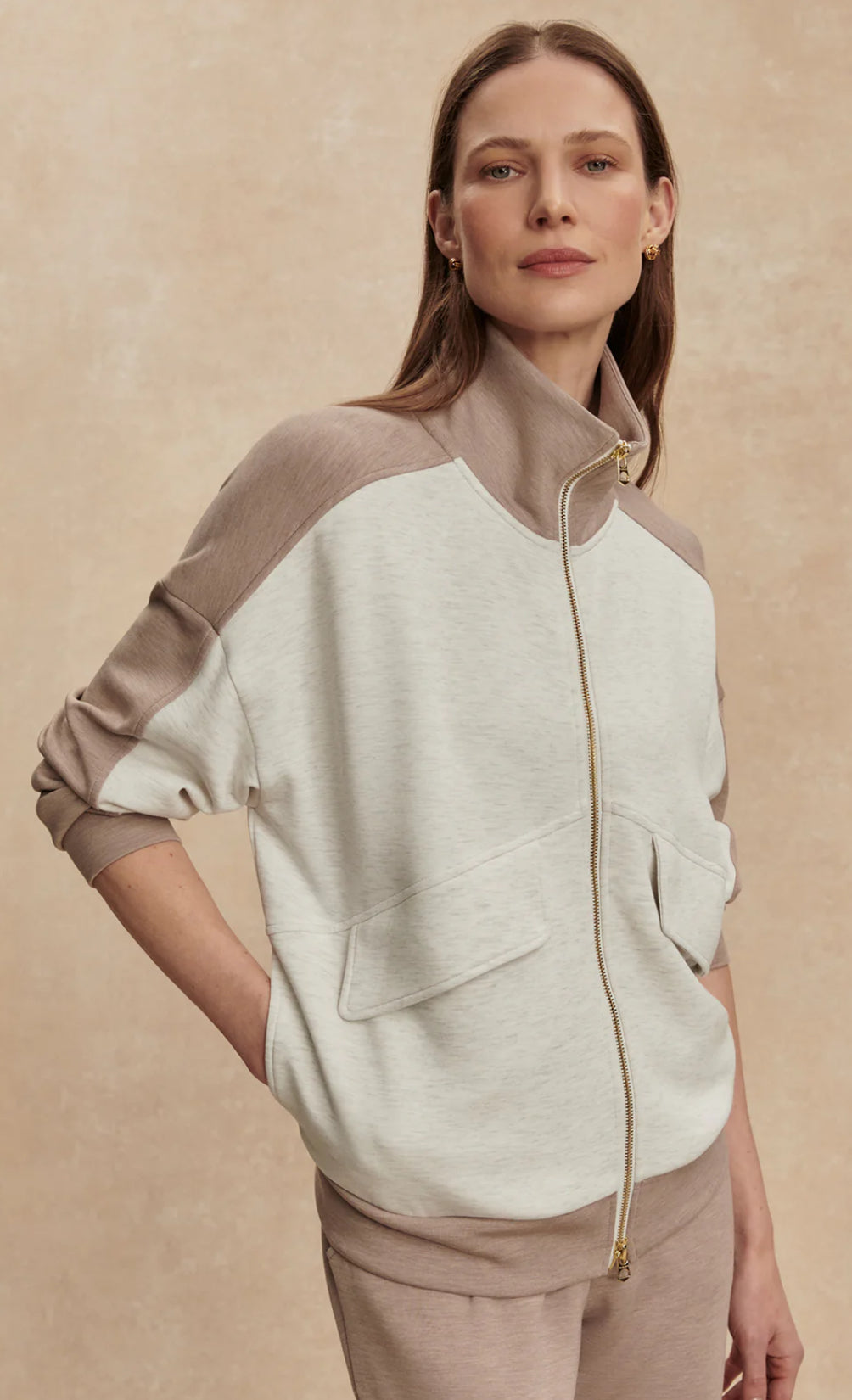 Garcia Two-Tone Zip-Through Sweat