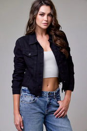 Frayed Bottom Fitted Jacket