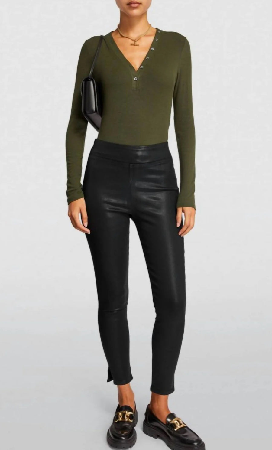 The Jetset Skinny Crop Denim | Noir Coated