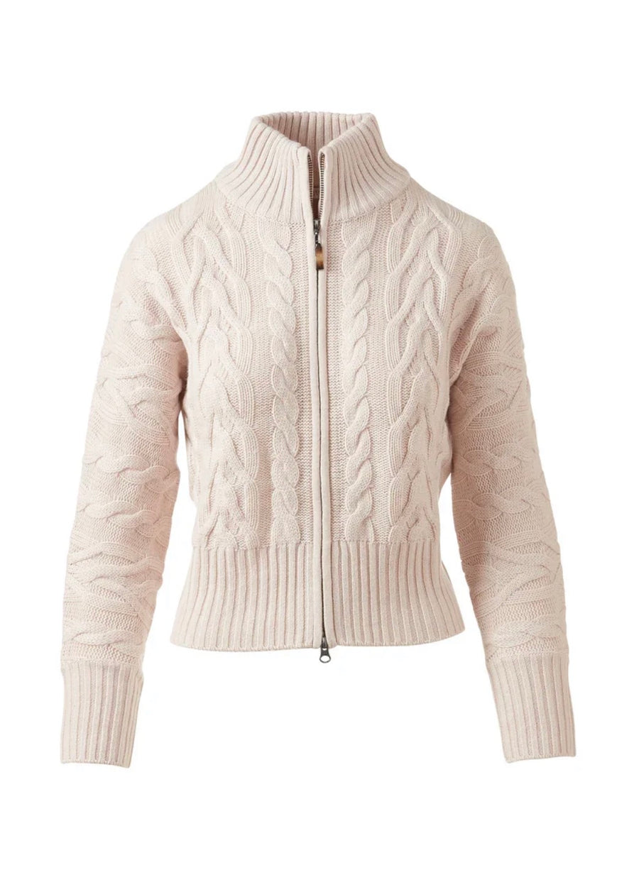 LUXE CABLE ZIP CARDIGAN
