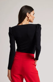 Gretchen Lace Combo Top- Black