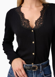 EIRENE LIGHTWEIGHT KNIT CARDIGAN BLACK