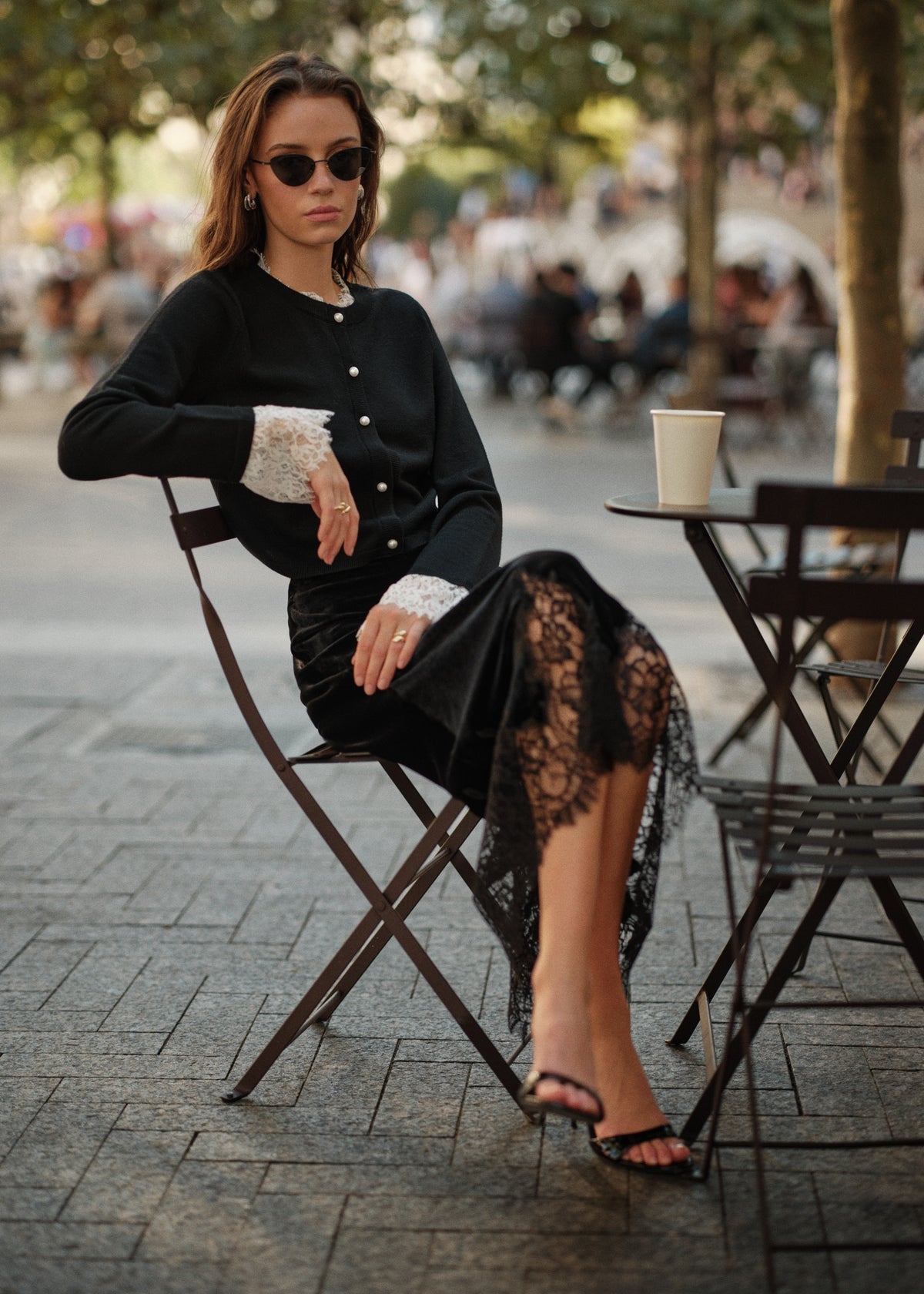 ELIANA CARDIGAN BLACK/WHITE