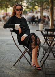 ELIANA CARDIGAN BLACK/WHITE