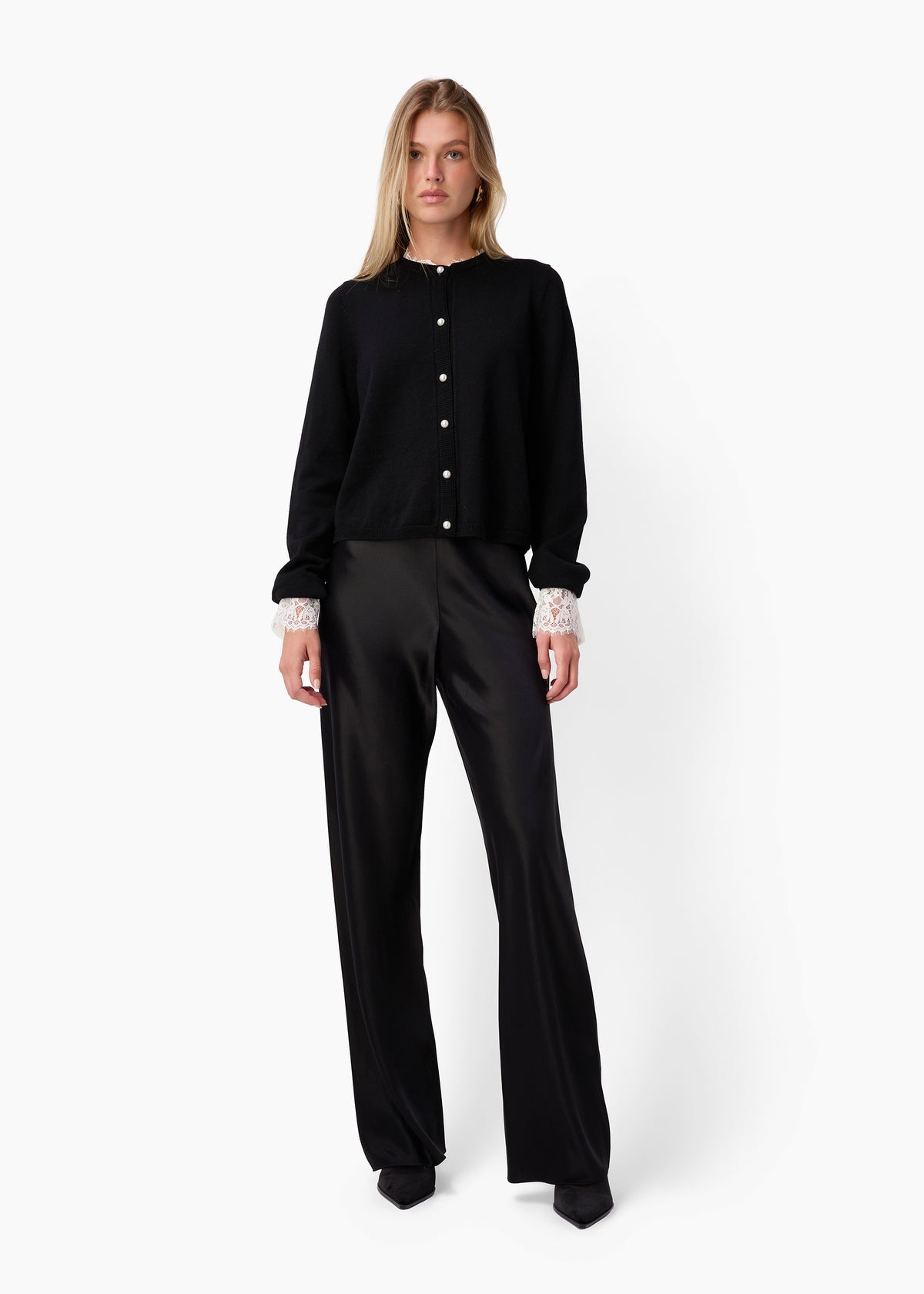 ELIANA CARDIGAN BLACK/WHITE