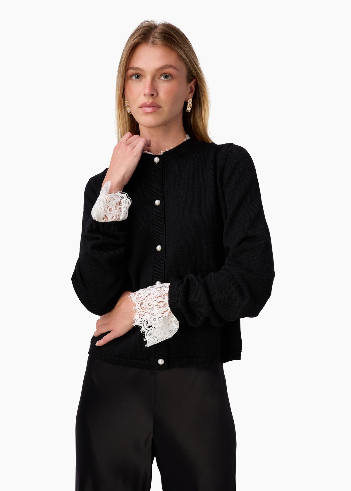 ELIANA CARDIGAN BLACK/WHITE