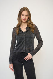 COLETTE SHEER LUREX CARDIGAN WITH CAMI