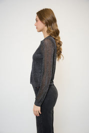 COLETTE SHEER LUREX CARDIGAN WITH CAMI