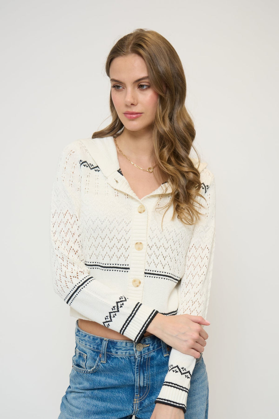 NORTH NAUTICAL HOODED CARDI