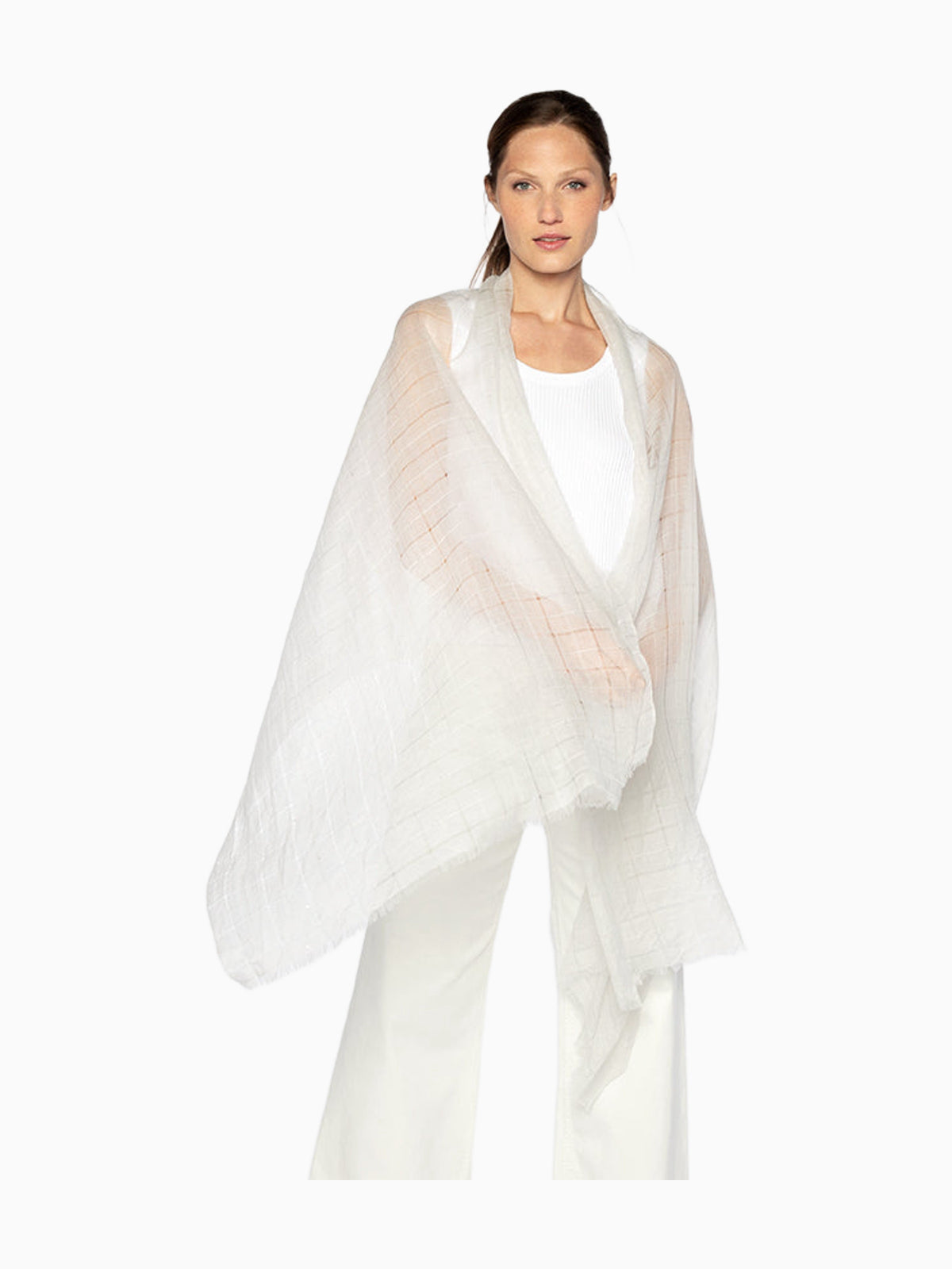 OPENWORK SEQUIN SHAWL