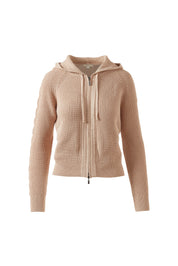 CABLE AND RIB ZIP HOODIE