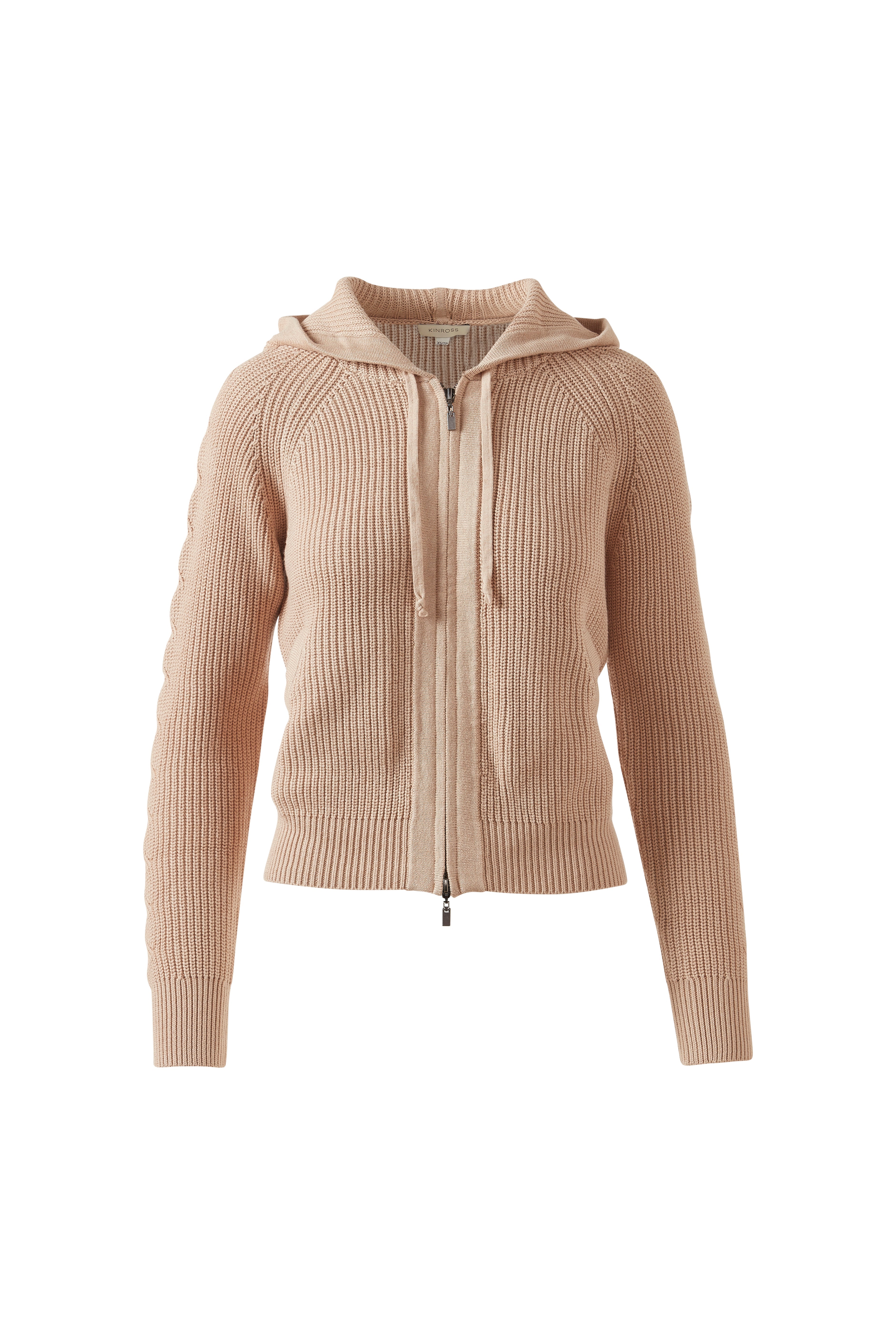 CABLE AND RIB ZIP HOODIE