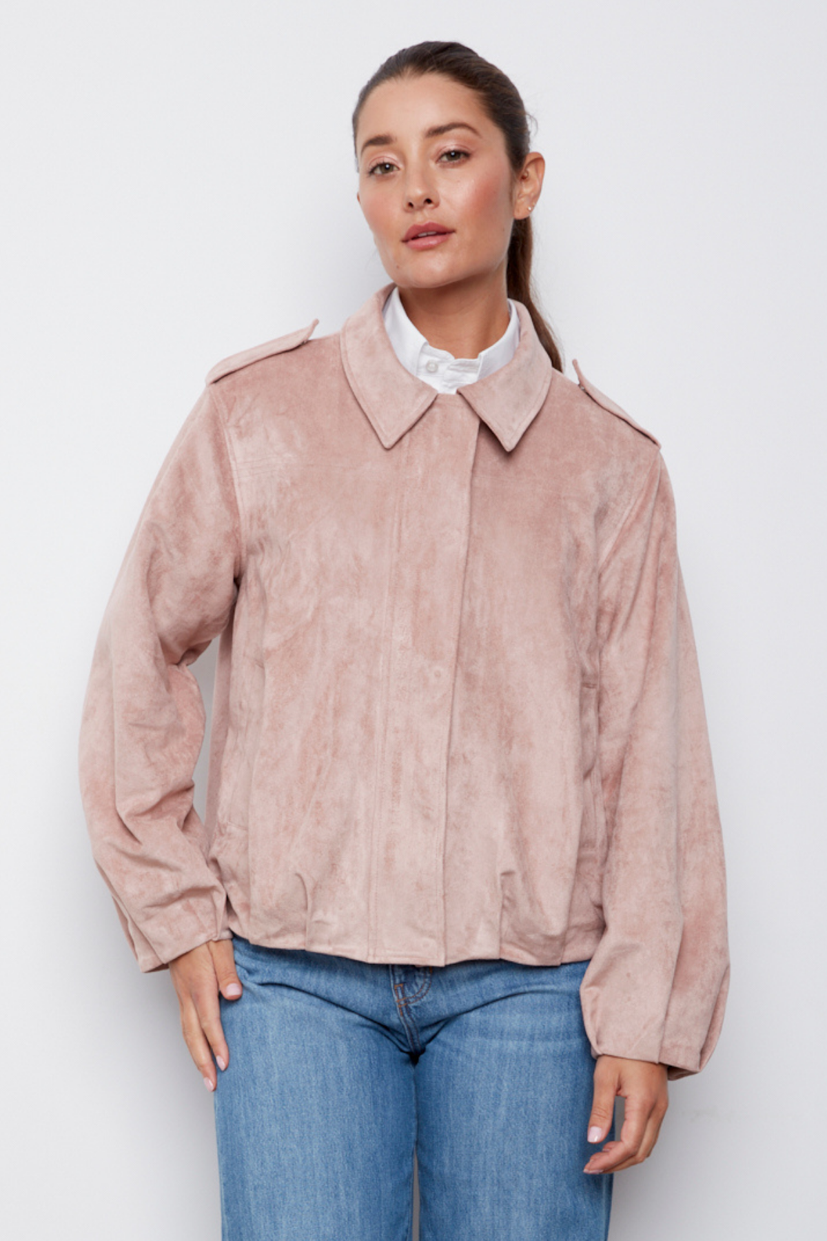 CASSIDY, FAUX SUEDE JACKET