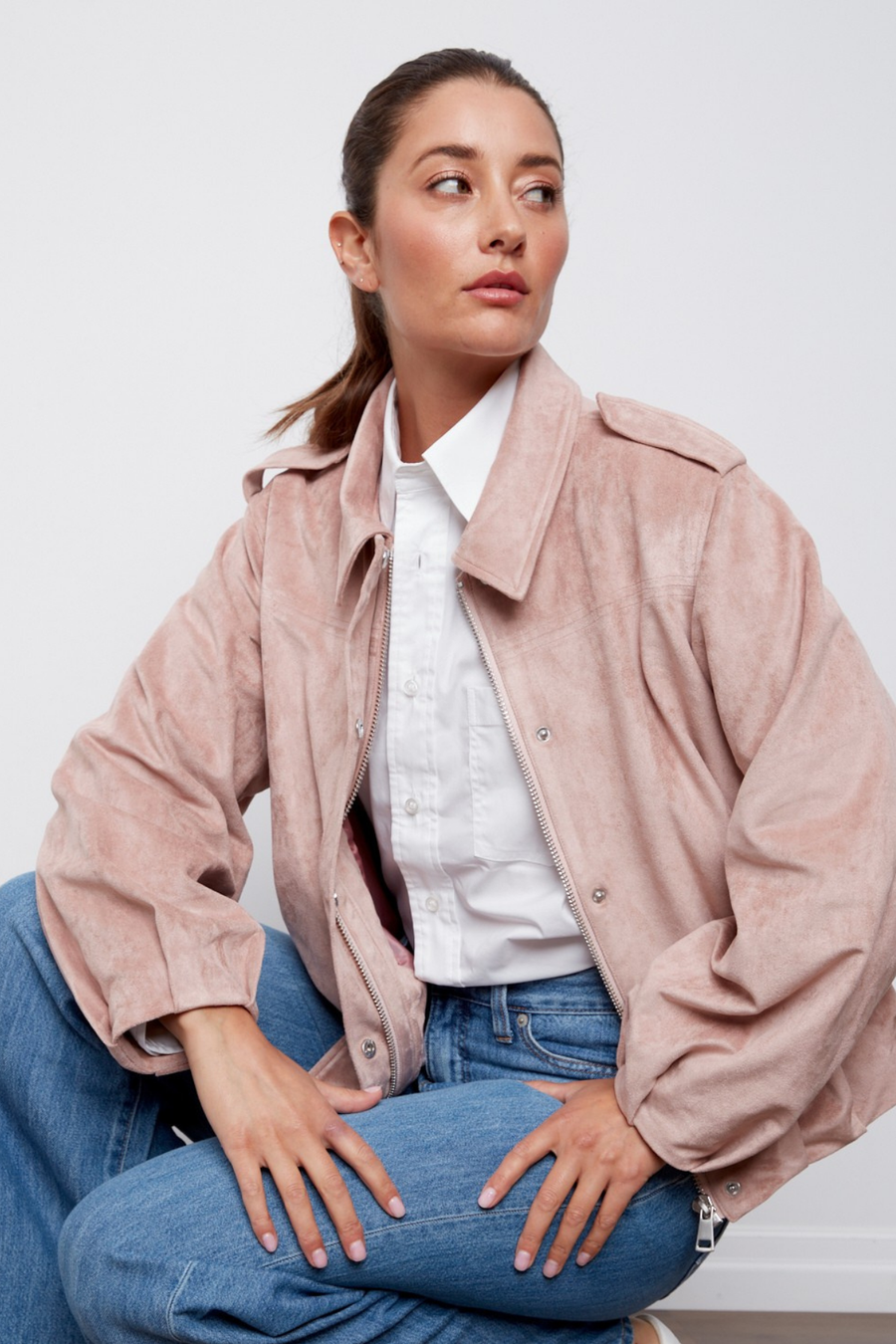 CASSIDY, FAUX SUEDE JACKET