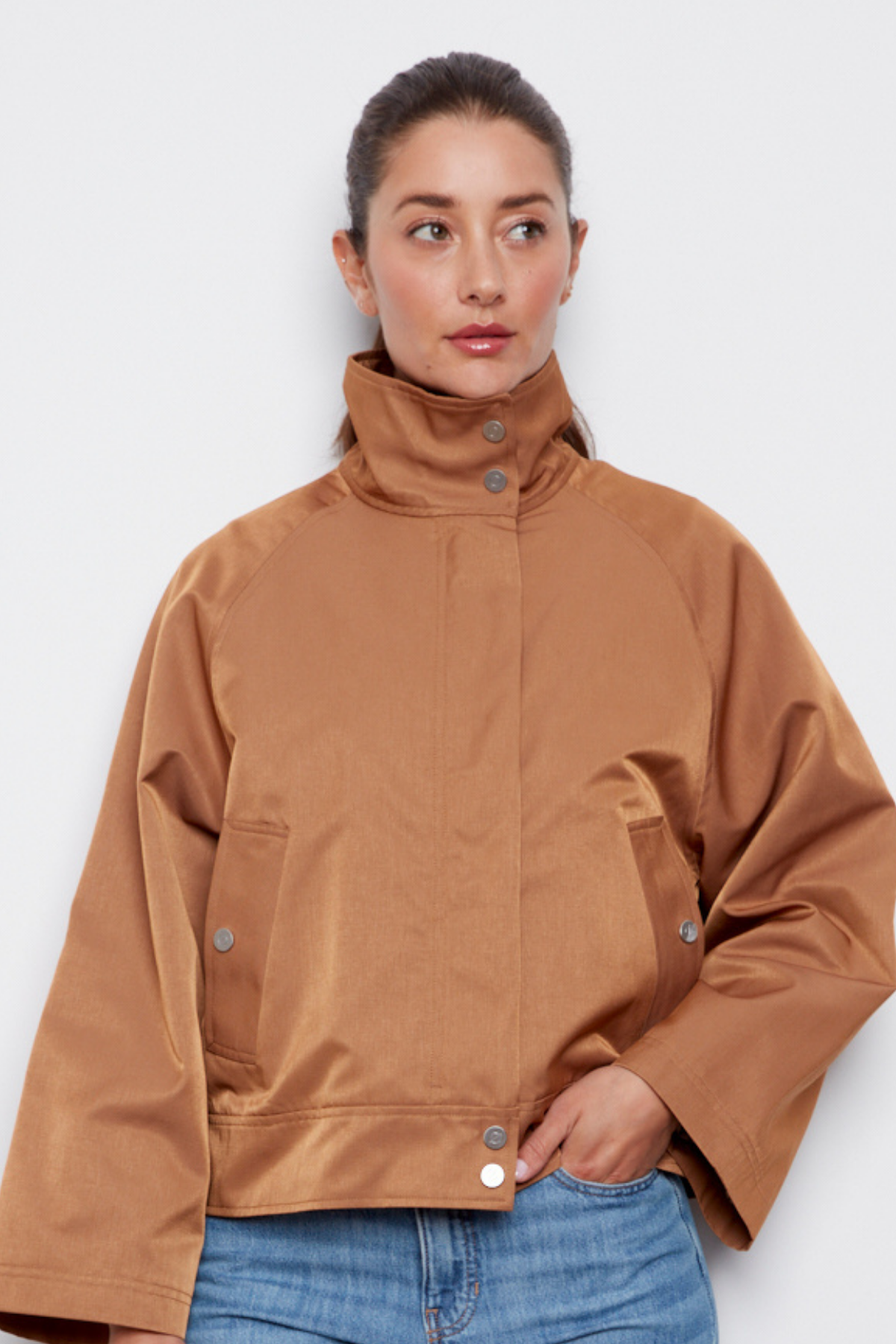 Clarke Funnel-neck Jacket With Zip Closure - Ginger