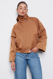 Clarke Funnel-neck Jacket With Zip Closure - Ginger