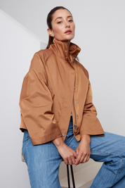 Clarke Funnel-neck Jacket With Zip Closure - Ginger