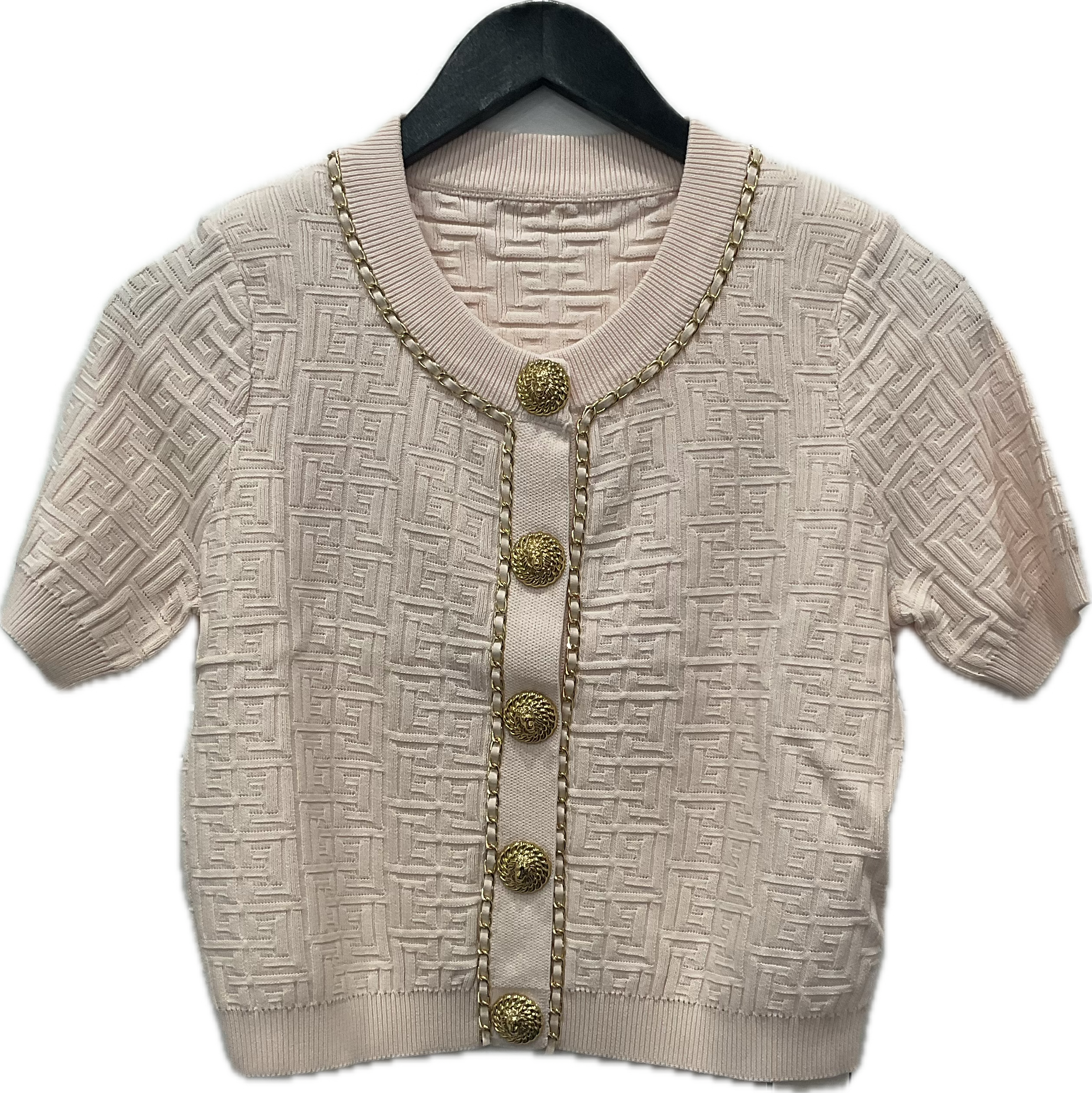 Short Sleeve Blush Cardigan