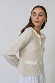 Celeste Tweed Yarn Zip Up
