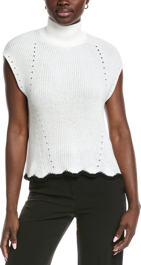 Sleeveless Tipped Scalloped Edge Shaker