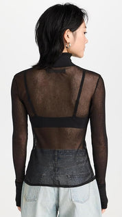 Mesh Cuffed Turtleneck