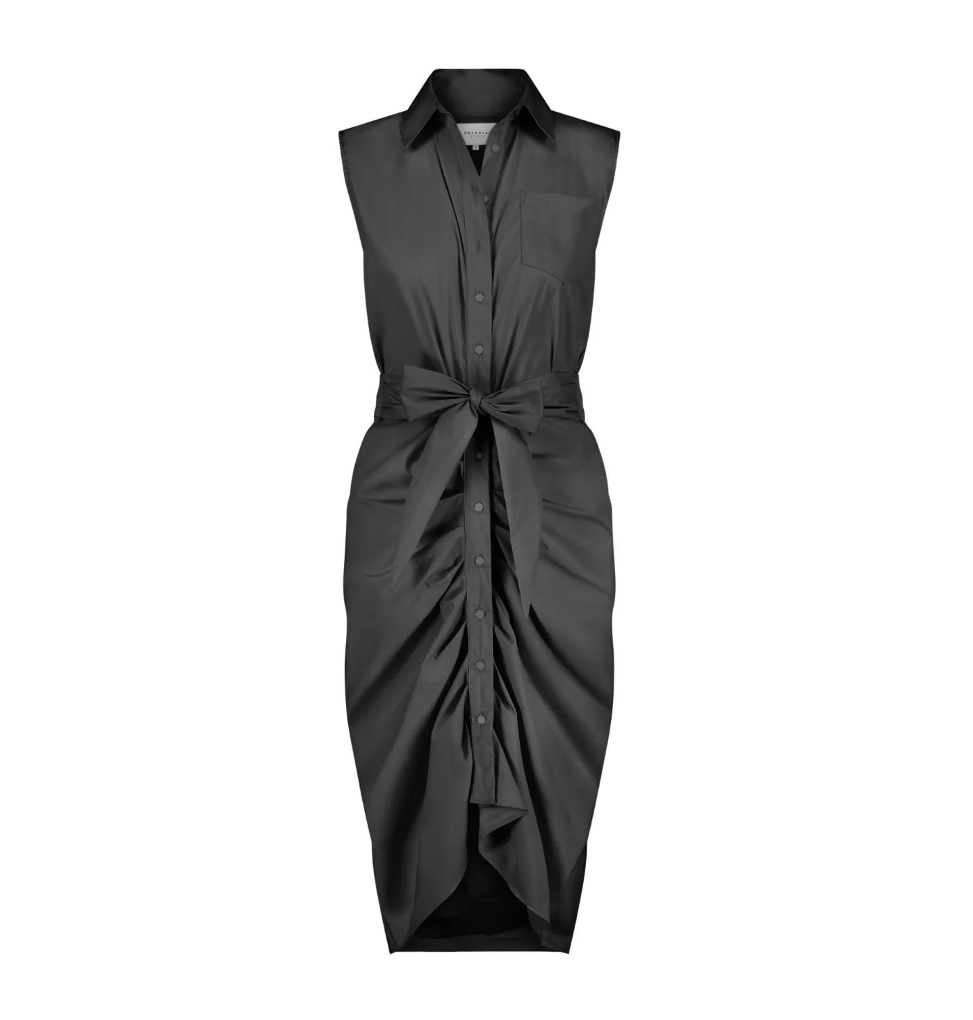 THE SLEEVELESS WRAP FRONT DRESS