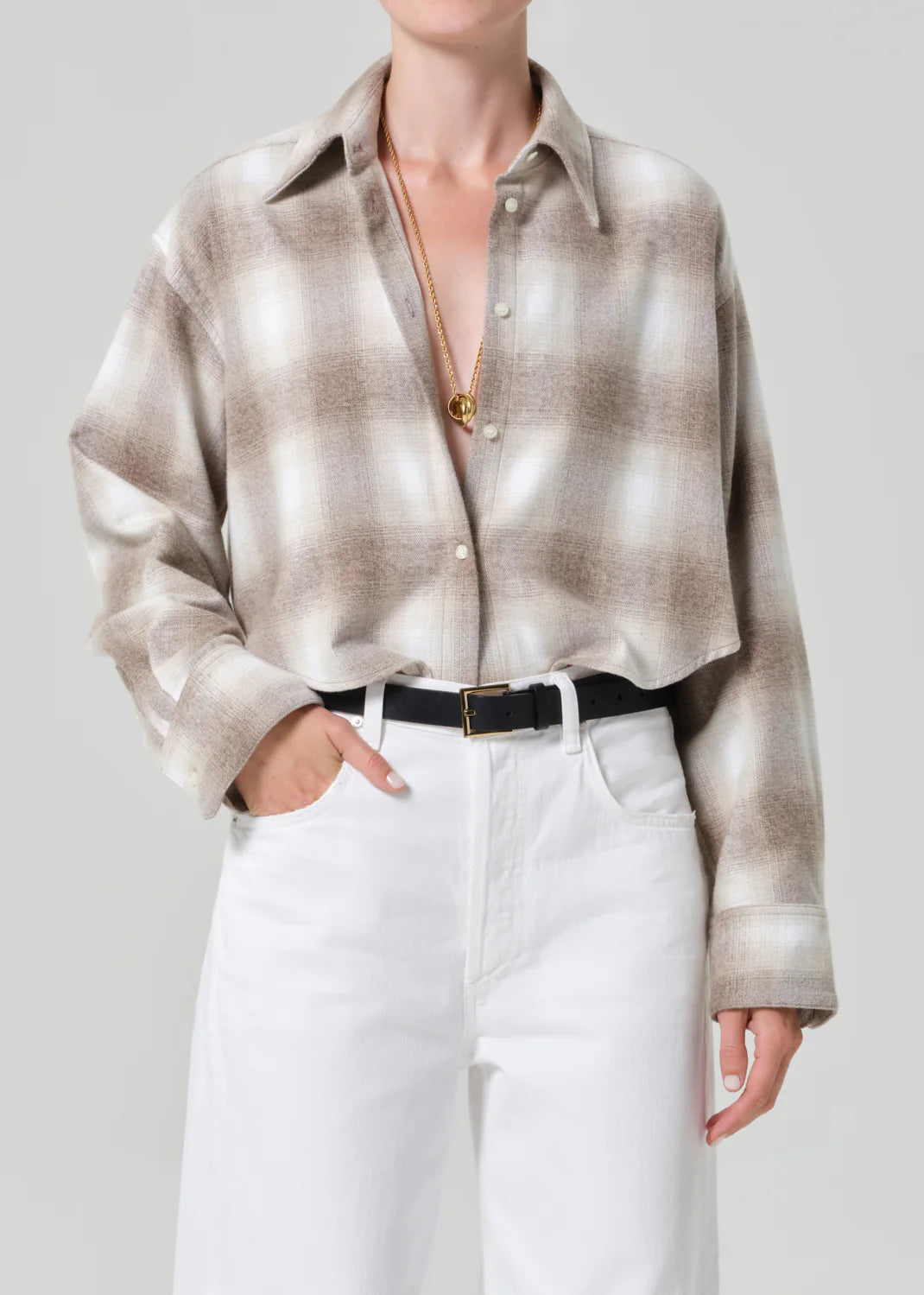 Ana Cropped Shirt | Schiffer Plaid