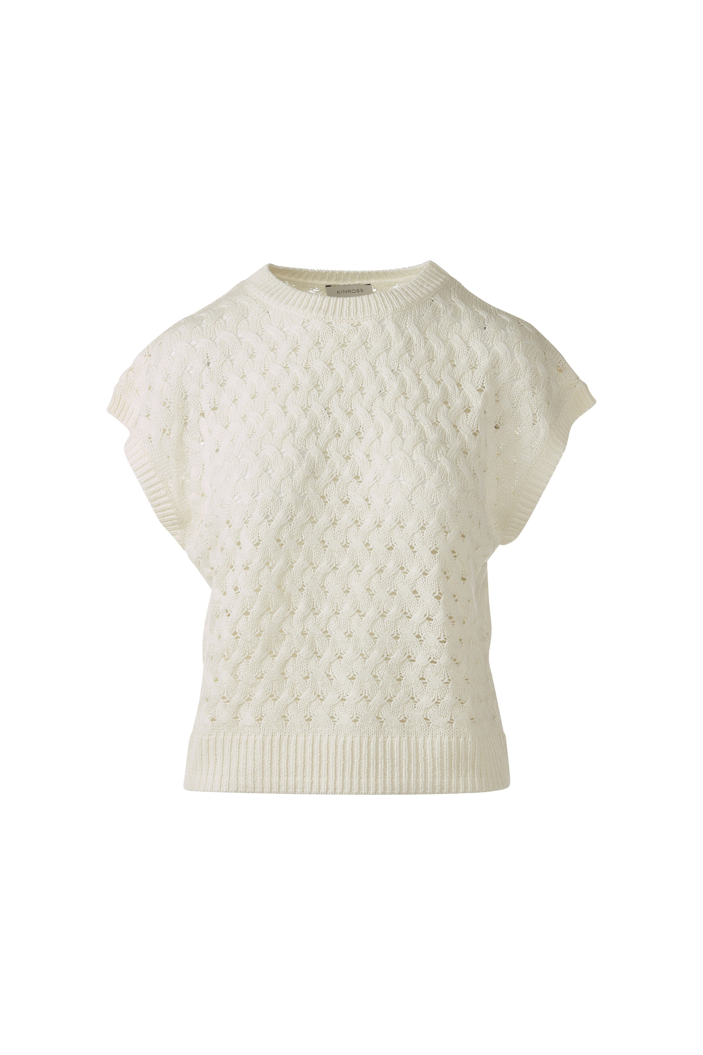 BRAIDED CABLE SLEEVELESS CREW