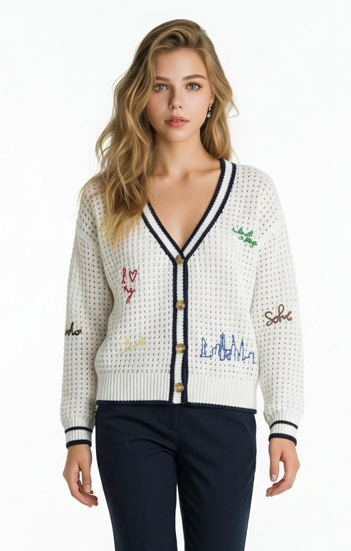 Chelsea embroidered cardigan