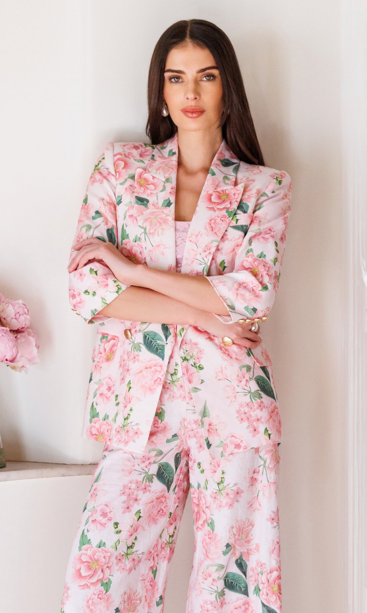 MAREN FLORAL LINEN BLAZER