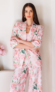 MAREN FLORAL LINEN BLAZER