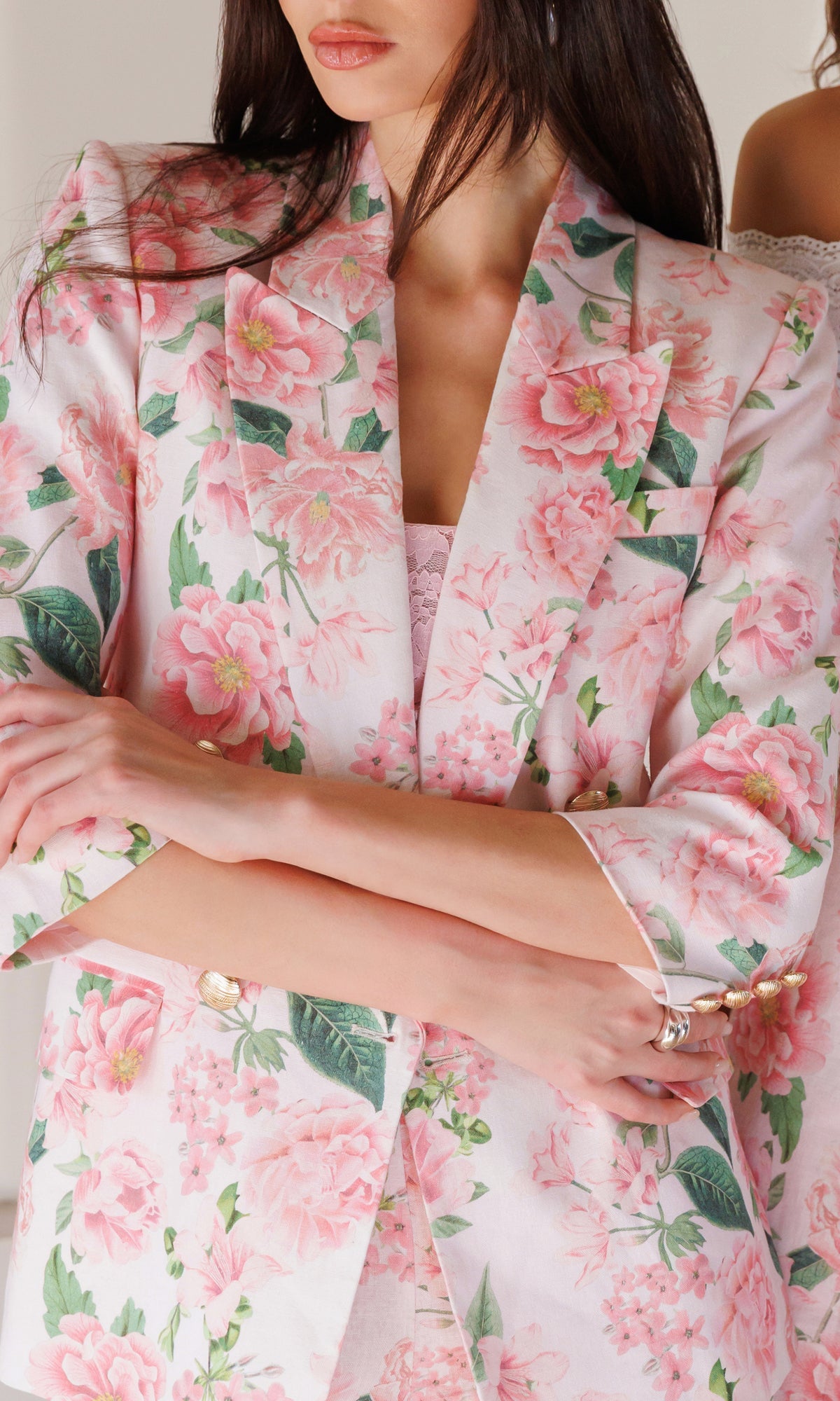 MAREN FLORAL LINEN BLAZER