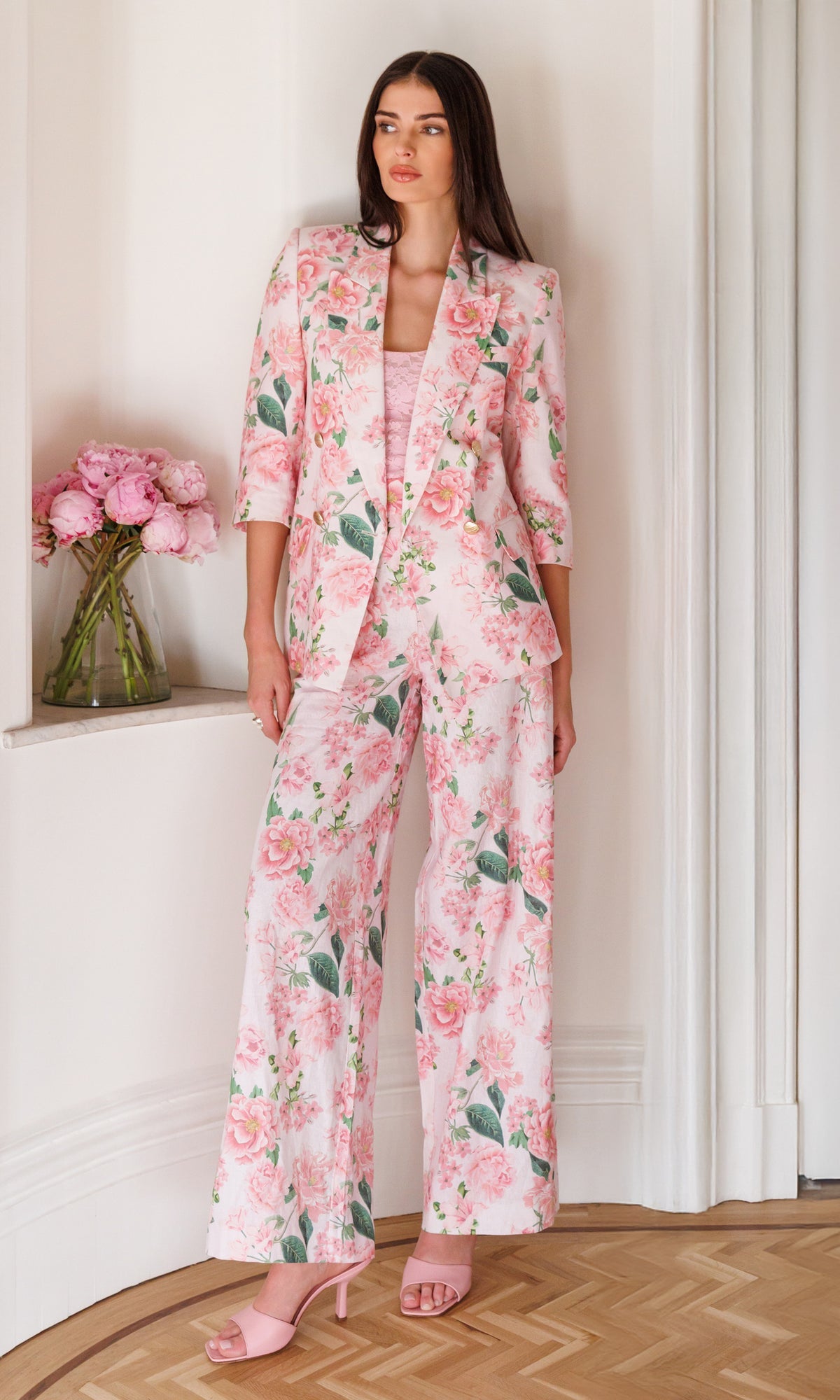 MAREN FLORAL LINEN BLAZER